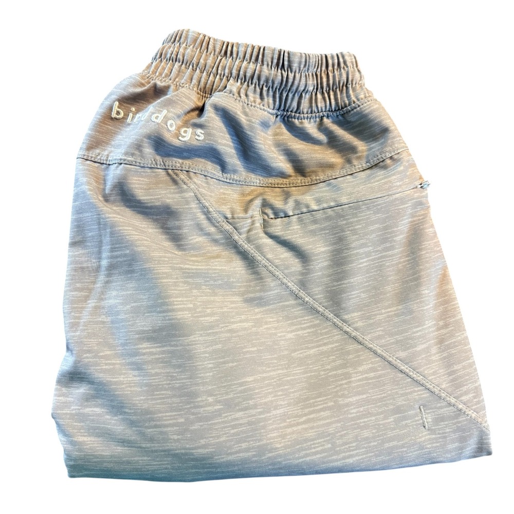 Birddogs Mens M Gray Space Dye Lined Gym Shorts Pockets Athletic Performance